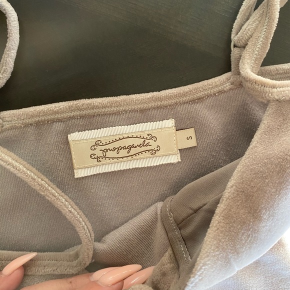 GREY VELVET BUSTIER/ BRALETTE STYLE TANK TOP - Picture 6 of 6